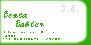 beata babler business card